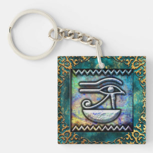 Guardian of Sun Eye of Ra Egyptian Old Art Key Ring