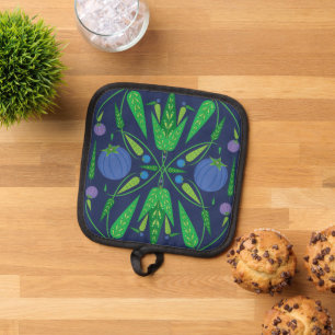 Guardian Of The Blueberries Pot Holder