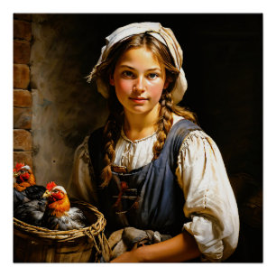 "Guardian of the Flock" "Sara" Dutch Girl Portrait Poster
