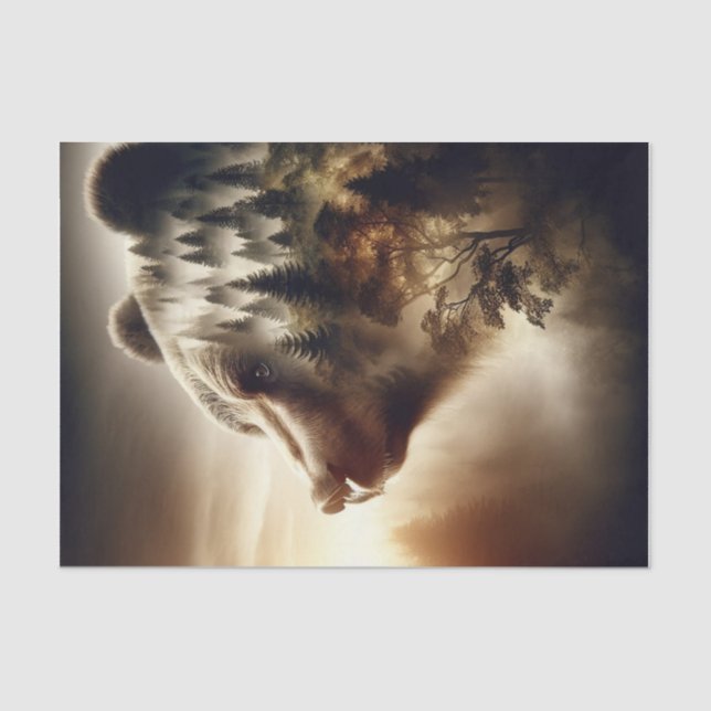 Guardian of the Forest Bear Decoupage Paper  (Front)