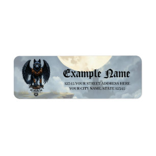 Guardian of the Moon – The Black Winged Wolf Return Address Label