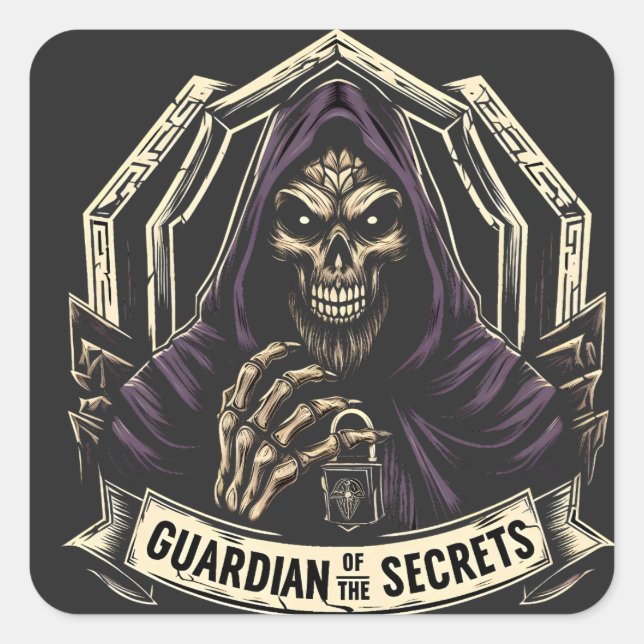 Guardian of the Secrets -  Sinister Crypt Keeper Square Sticker (Front)