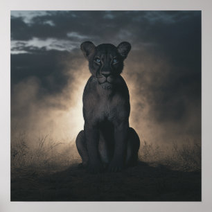 Guardian of the Shadows: The Majestic Lioness Poster