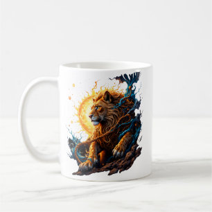Guardian of the Solar Threshold – Lion of Balance Coffee Mug