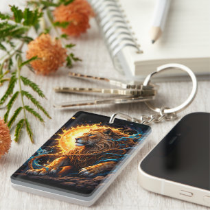 Guardian of the Solar Threshold – Lion of Balance Key Ring