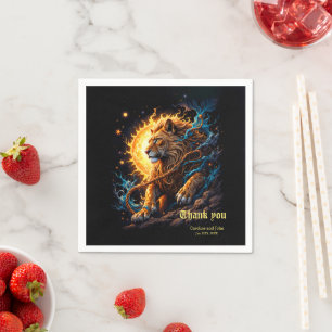 Guardian of the Solar Threshold – Lion of Balance Napkin
