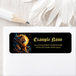 Guardian of the Solar Threshold – Lion of Balance Return Address Label