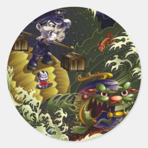 Guardian Of The South - Turtle Classic Round Sticker