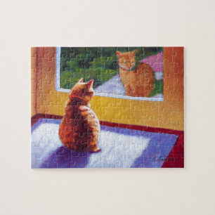 Guardian Orange Tabby Manx Jigsaw Puzzle