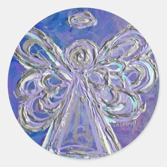 Guardian Purple Angel Art Custom Stickers (Front)