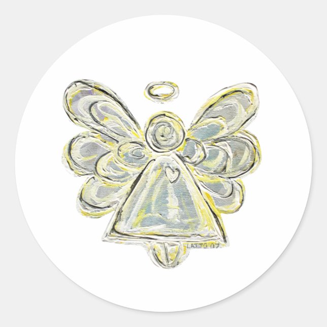 Guardian Silver White Angel Custom Decal Stickers (Front)