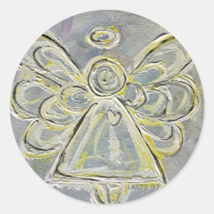 Guardian White and Silver Angel Custom Stickers