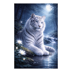 Guardian White Tiger – Silent Strength and Gentle  Photo Print