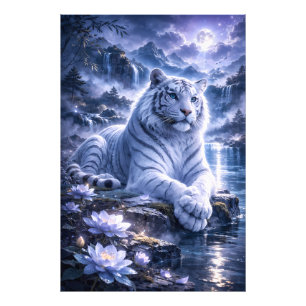 Guardian White Tiger – Silent Strength and Gentle Photo Print