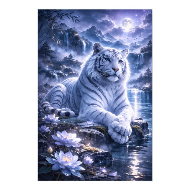 Guardian White Tiger – Silent Strength and Gentle  Photo Print (Front)