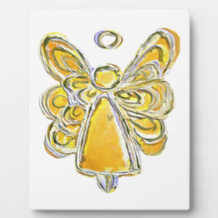 Guardian Yellow Angel Painting Art Gift Plaque