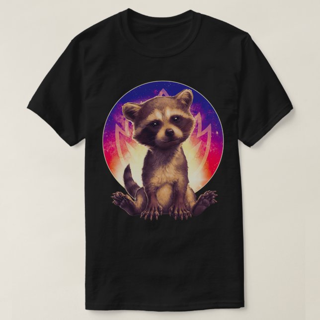 Guardians of the Galaxy Volume 3 Baby Rocket Racco T-Shirt (Design Front)