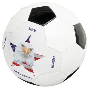 Guarding Bald Eagle, The American Flag, Star Soccer Ball
