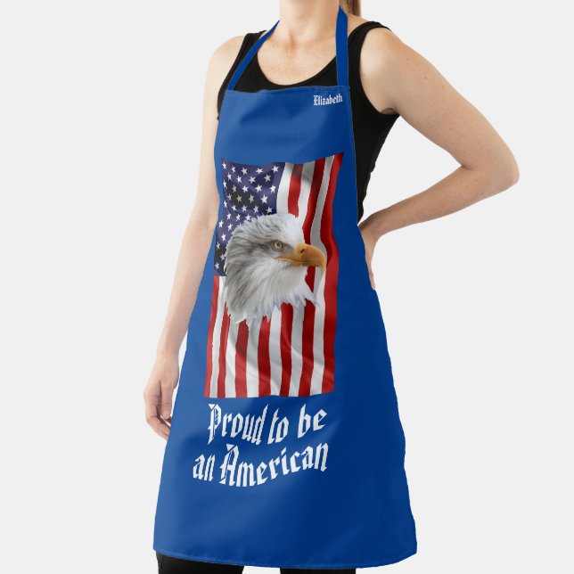 Guarding Eagle, The American Flag, Patriotic Apron (Insitu)