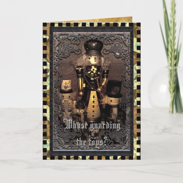 Guarding the Toys Customisable Holiday Card (Front)