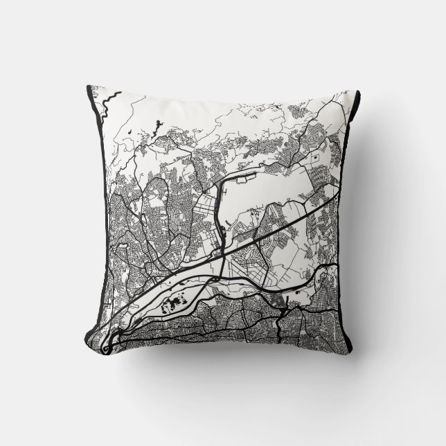 Guarulhos Brazil Map Cushion (Front)