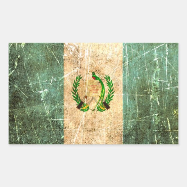guatamala scratched and worn.jpg rectangular sticker (Front)