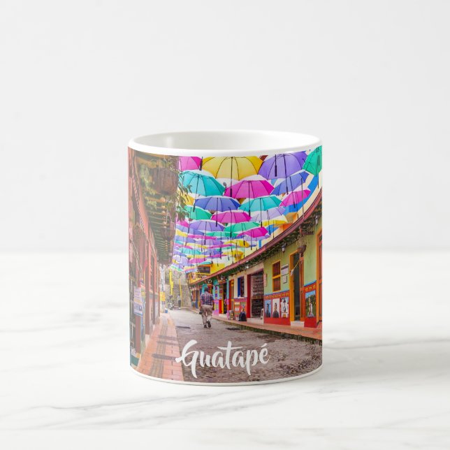 Guatapé. Colombia, Umbrella Street Coffee Mug (Center)