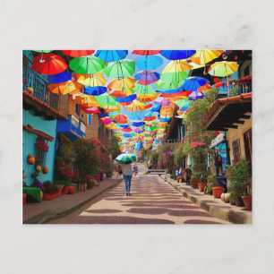 Guatapé, Colombia Umbrella Street Postcard