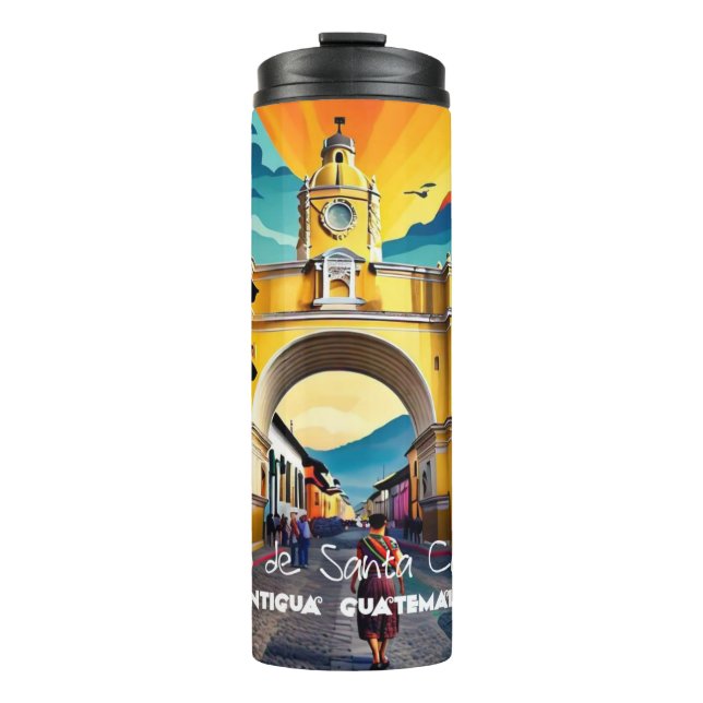 Guatemala | Antigua Travel Vintage Retro  Thermal Tumbler (Front)