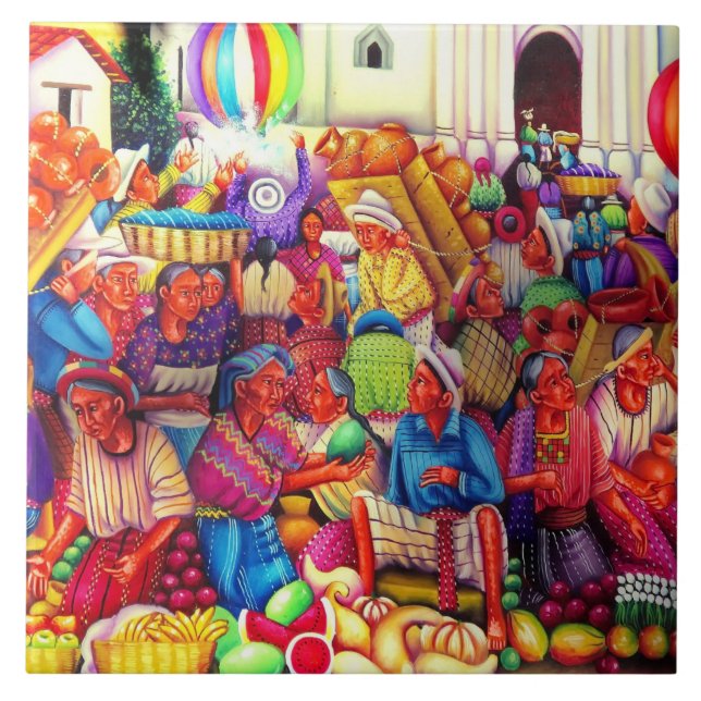 Guatemala Art Ceramic Tile (Front)