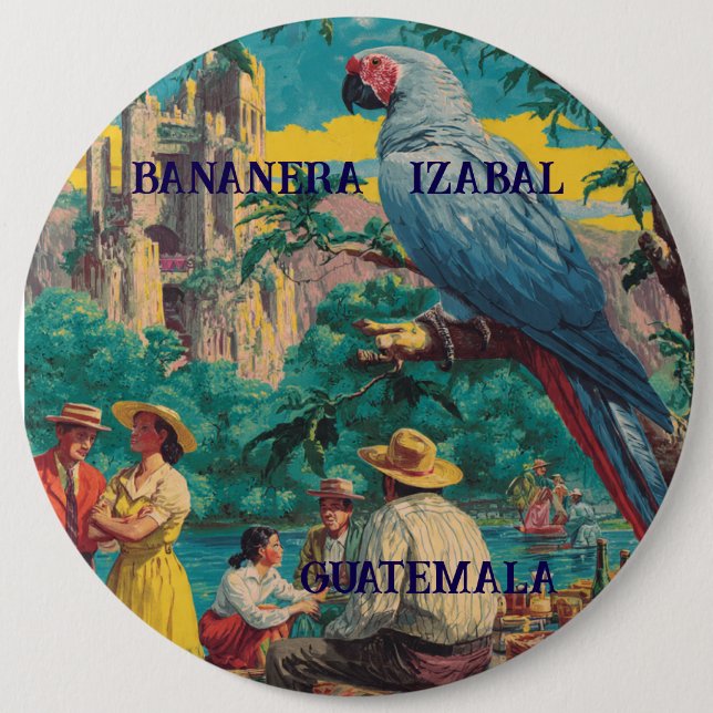 GUATEMALA, BANANERA IZABAL Retro poster 6 Cm Round Badge (Front)