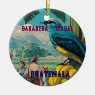 GUATEMALA, BANANERA IZABAL Retro poster Ceramic Ornament