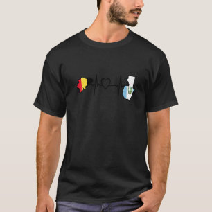 Guatemala Belgium Flag Guatemalan Belgian Heartbea T-Shirt