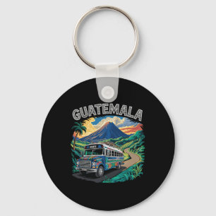 Guatemala Chicken Bus Chapin Quetzal Antigua Tikal Key Ring