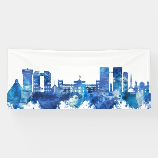 Guatemala City Guatemala Skyline Blue Banner (Horizontal)