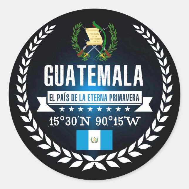 Guatemala Classic Round Sticker (Front)
