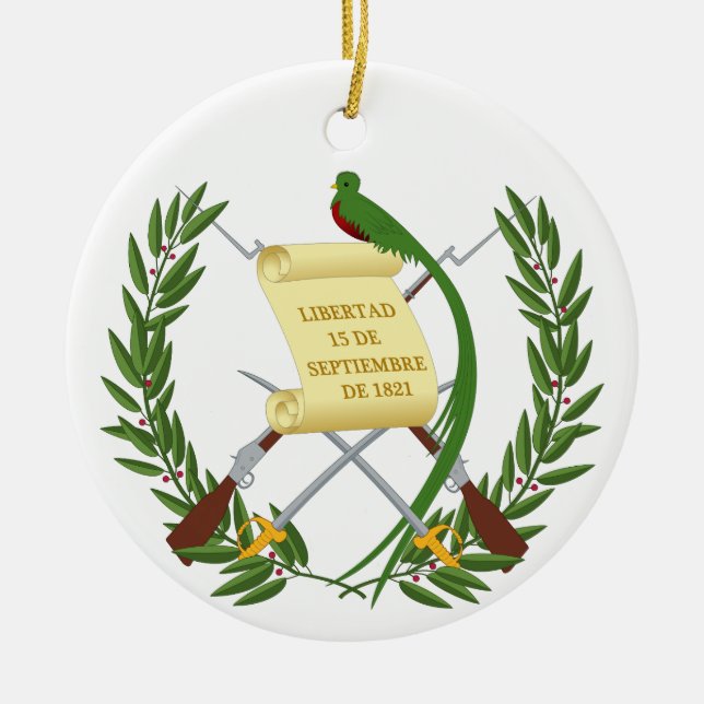 Guatemala Coat of Arms Ceramic Ornament (Front)