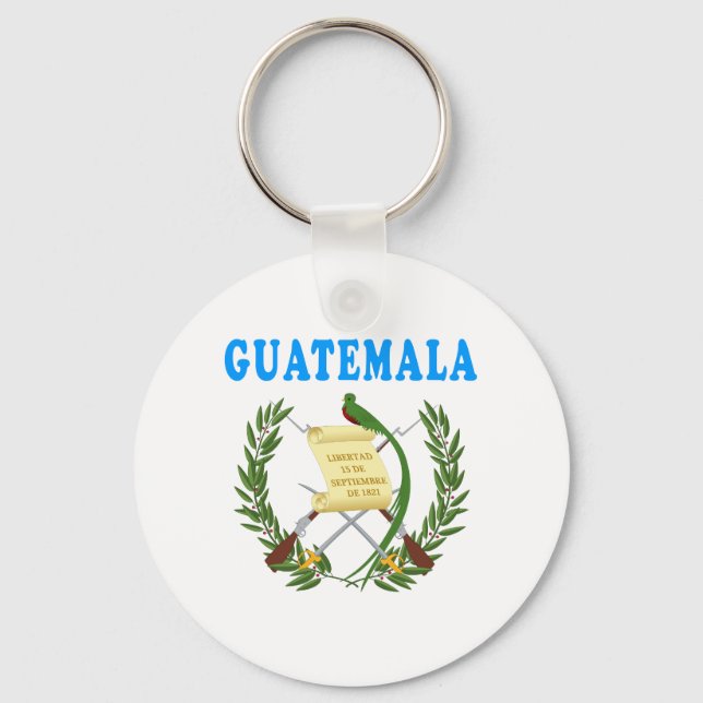 Guatemala Coat Of Arms Designs Key Ring (Front)