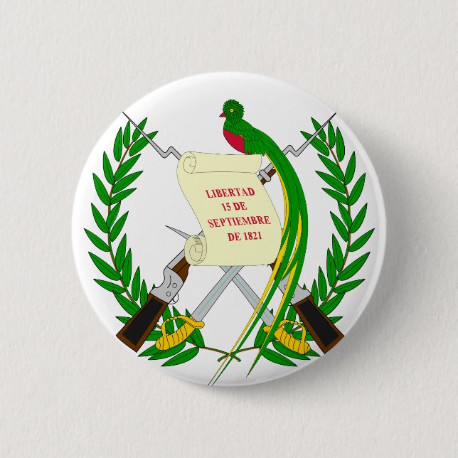 Guatemala  Coat of arms GT 6 Cm Round Badge (Front)