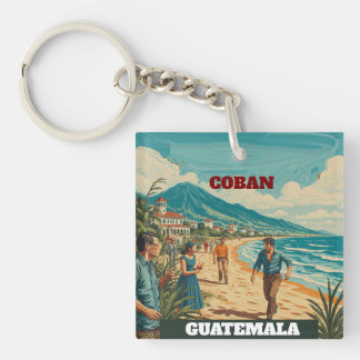 GUATEMALA COBAN Retro Puzzle poster Key Ring