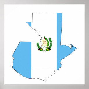 guatemala country flag map shape silhouette symbol poster