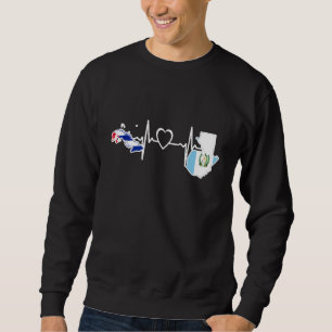 Guatemala Cuba Flag Guatemalan Cuban Heartbeat Sweatshirt