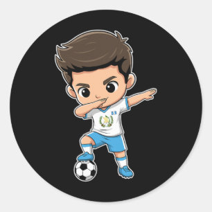 Guatemala Dab Kid Guatemalan Flag For Boys Kids  Classic Round Sticker