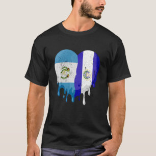 Guatemala El Salvador Flag Heart Grown Patriot Cou T-Shirt