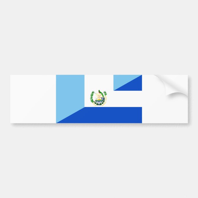guatemala el salvador half flag country symbol bumper sticker (Front)