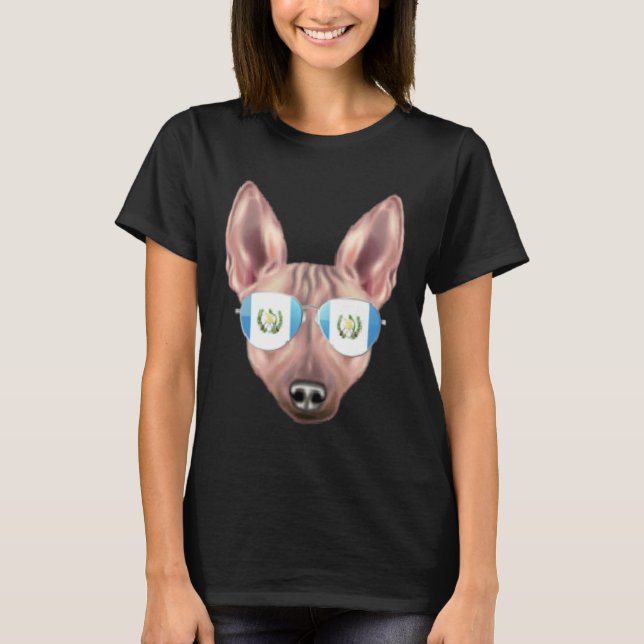Guatemala Flag American Hairless Terrier Guatemala T-Shirt (Front)