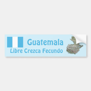 Guatemala Flag and Map Bumper Sticker