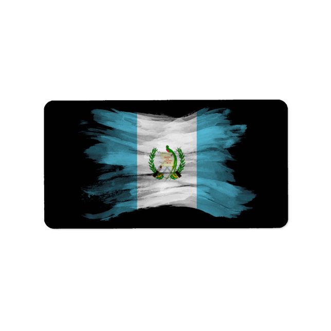 Guatemala flag brush stroke, national flag label (Front)