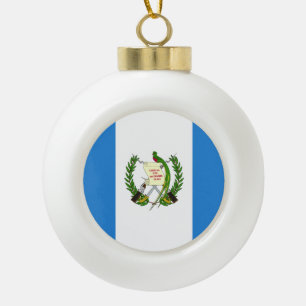 Guatemala Flag Ceramic Ball Christmas Ornament