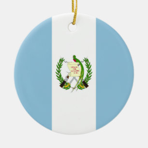 Guatemala flag ceramic ornament
